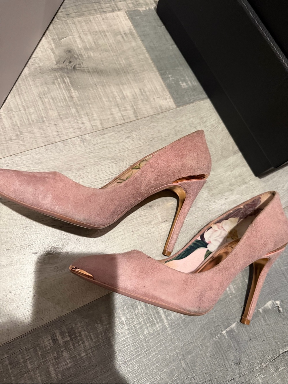 Ted Baker Pink Suede Pointed Toe High Heels